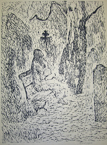 Wilhelm Rudolph: Friedhof (Vision: Die Gattin des Künstlers), 
