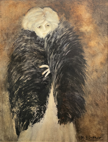 Herta Günther: Junge Dame mit mondänem Pelz, 