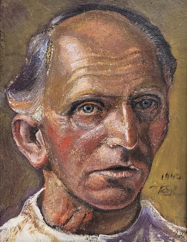 Kurt Günther: Selbstbildnis im Halbprofil, 1947