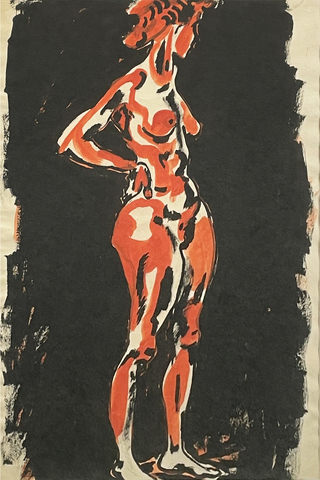 Carl Lohse: Stehender Frauenakt, 