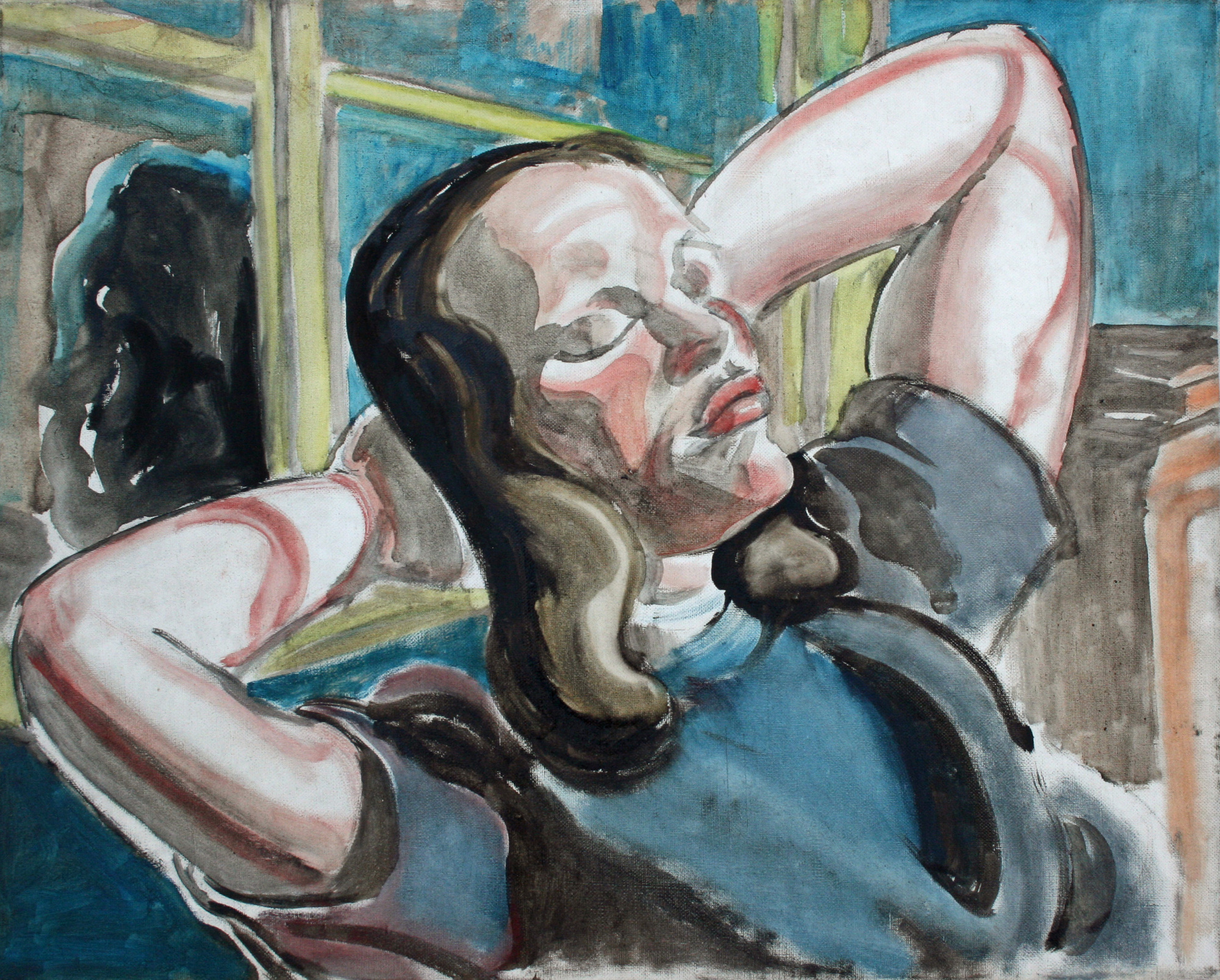 Bildnis eines Mädchens mit hinter dem Kopf verschränkten Armen