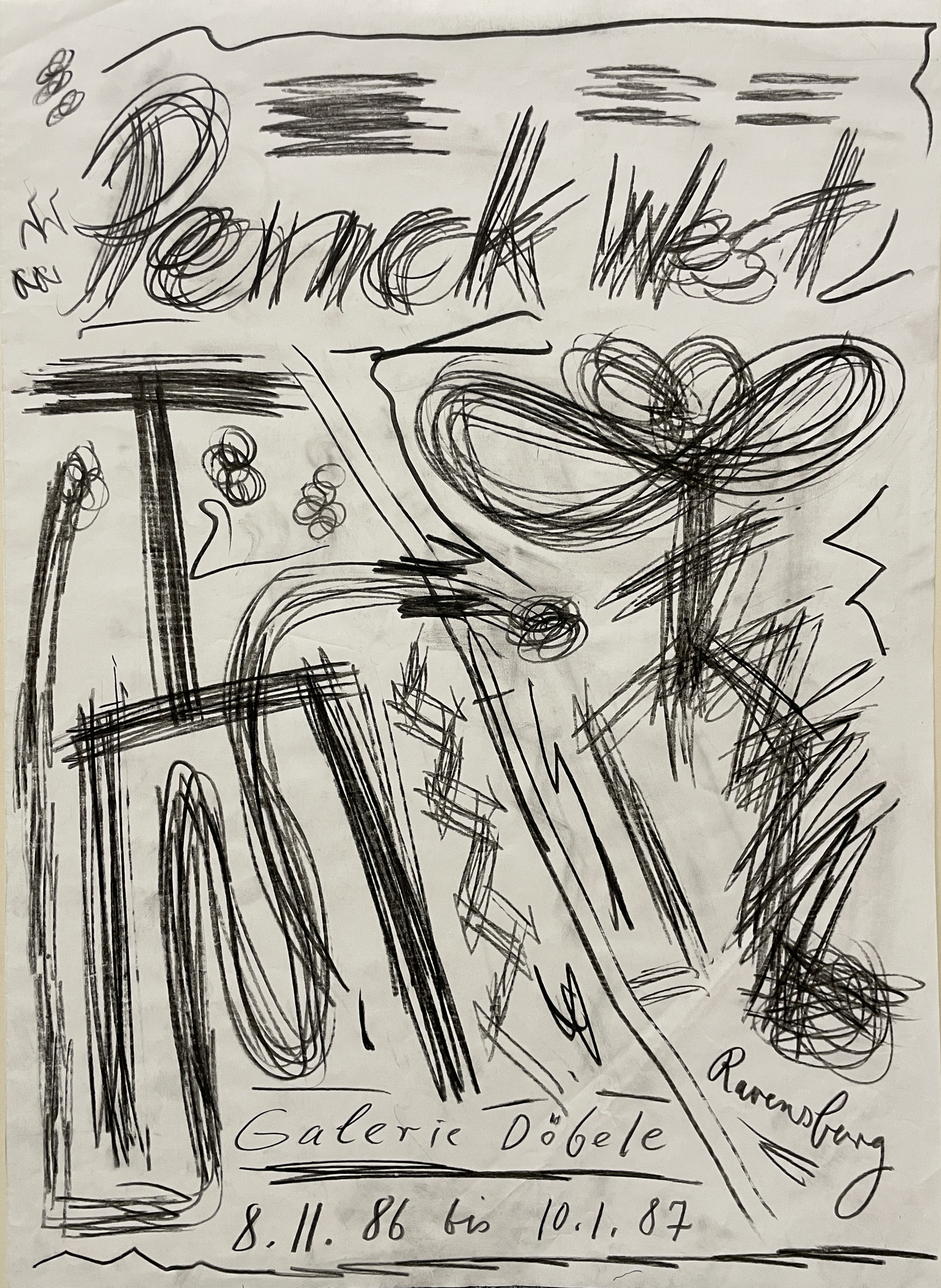 Mauersprung (Vorzeichnung zu Ausstellungsplakat)