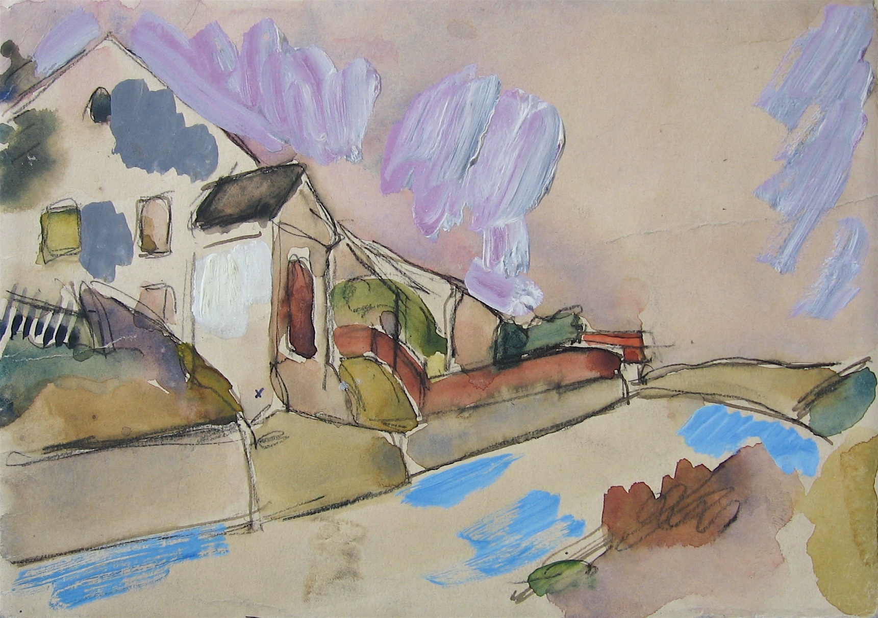 Heiligenhäuschen am steigenden Hang, Zwickau, Böhmen [WVZ B 1940-23]