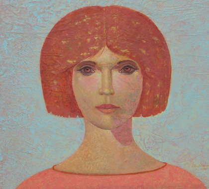 Heinz Rabbow: Frau mit braunem Haar, 2025