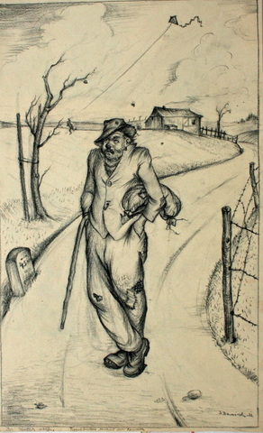 Hainz Hamisch: Der Winter naht. Tippelbruder Abschied vom Sommer, 1932