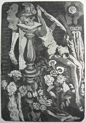 Hans Körnig: Abendländische Elegie (aus Folge: 'Fastnachtsspuk im Wallgäßchen'), 1959, Druck 1988