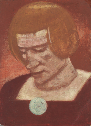 Hermann Glöckner: Frauenkopf mit grüner Brosche, 1932