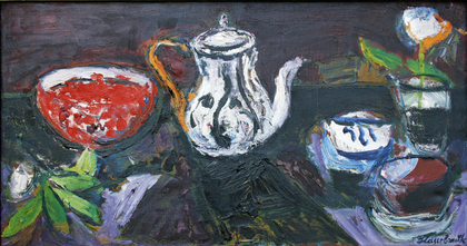 Ernst Hassebrauk: Stilleben mit Zinnkanne, 1956