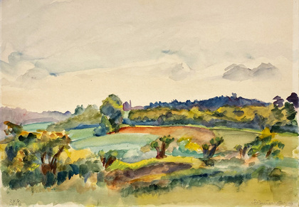 Paula Lauenstein: Sommerliche Landschaft (Blick nach dem Saritscher Berg), 1926