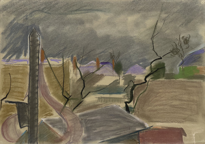 o.T. (Dächer und Bäume) um 1930