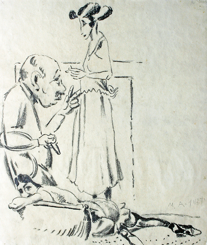Max Ackermann: Hass, Neid, Weiberfeindlichkeit (Bordellszene), 1924