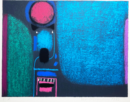 Max Ackermann: Überbrückte Kontinente II (Blatt 2 aus "Überbrückle Kontinente"), 1972