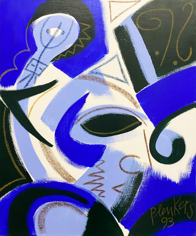 Stefan Plenkers: Kopf mit schwarzem Auge, 1993