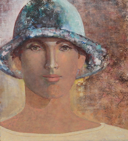 Heinz Rabbow: Frau mit blauem Hut, 2000