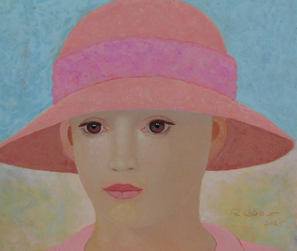Heinz Rabbow: Frau mit rötlichem Hut, 2025