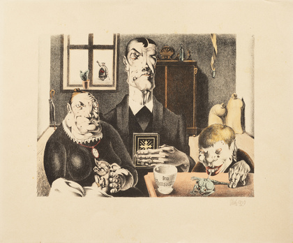 Georg Scholz: Wucherbauernfamilie / Industriebauernfamilie, 1920