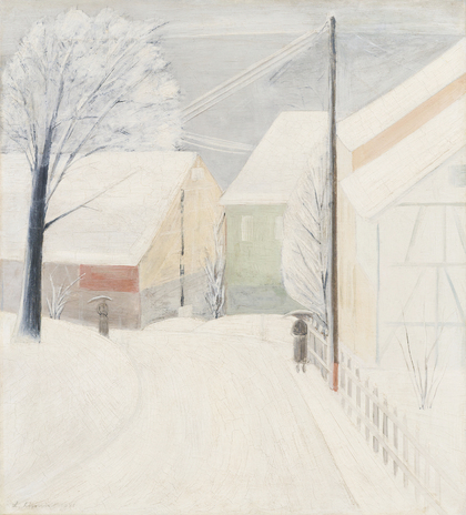 Leonhard Schmidt: Dorfeingang Sillenbuch (Winter), 1931